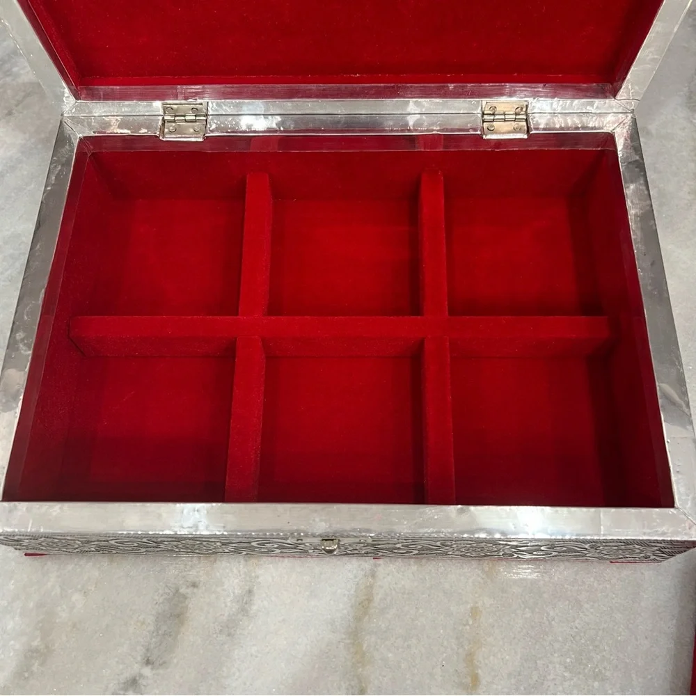 Two Tier Oxidized Elephant Jewelry Box